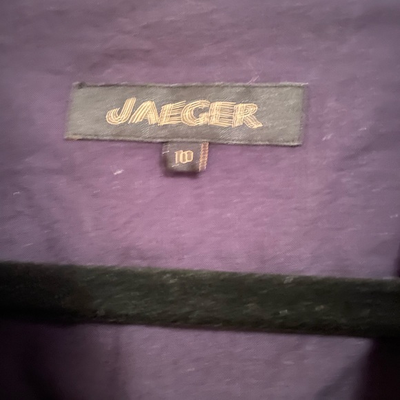 Jaeger UK Cotton a-line windowpane dress navy USA size 8 - Picture 3 of 7